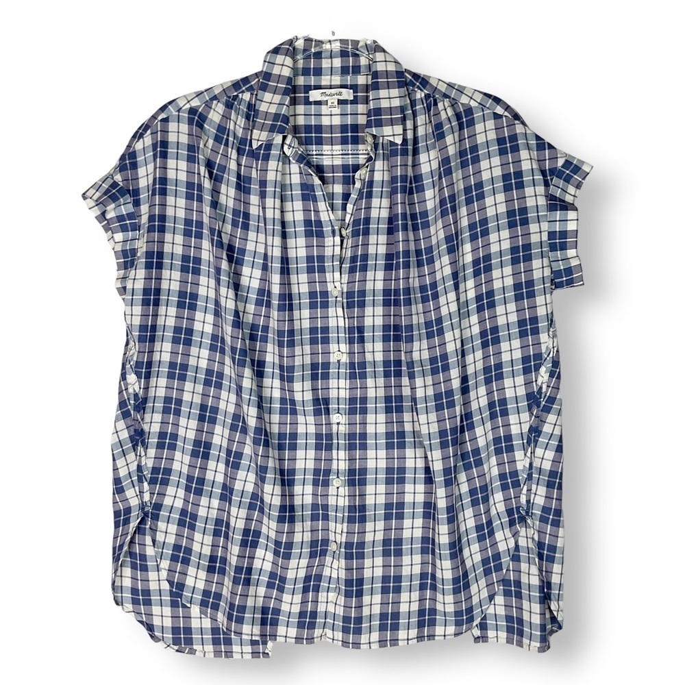 Madewell Central Plaid Split Back Oversized Shirt… - image 3